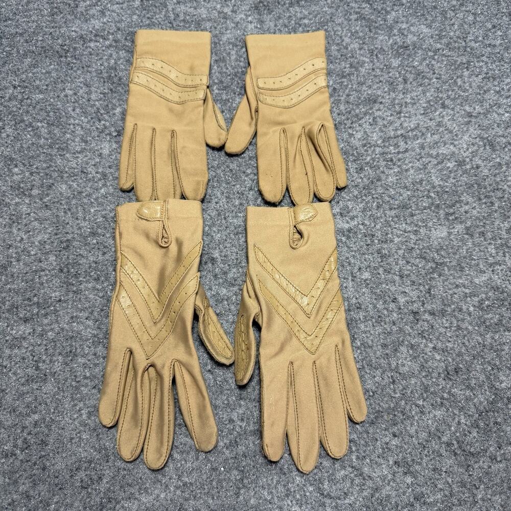 ISOTONE Vtg Lot Of (2) Gloves By ARIS One Sz /Women's Driver Gloves Stretchy Tan
